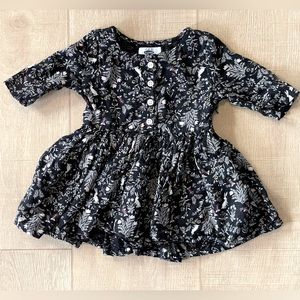 Old navy black floral and bunnies dress 18-24 month size